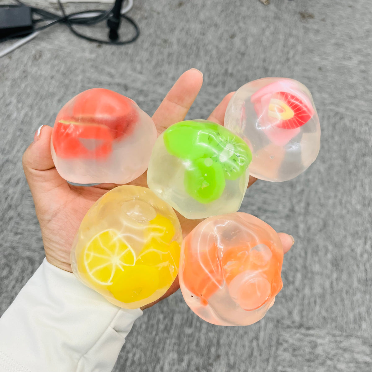 72Pack Vaseline Filled No Rebound Mini Fruit Figure Filled Squishy Stress Ball Fruit Squishies Squeeze Fidget Toys-CNLCA