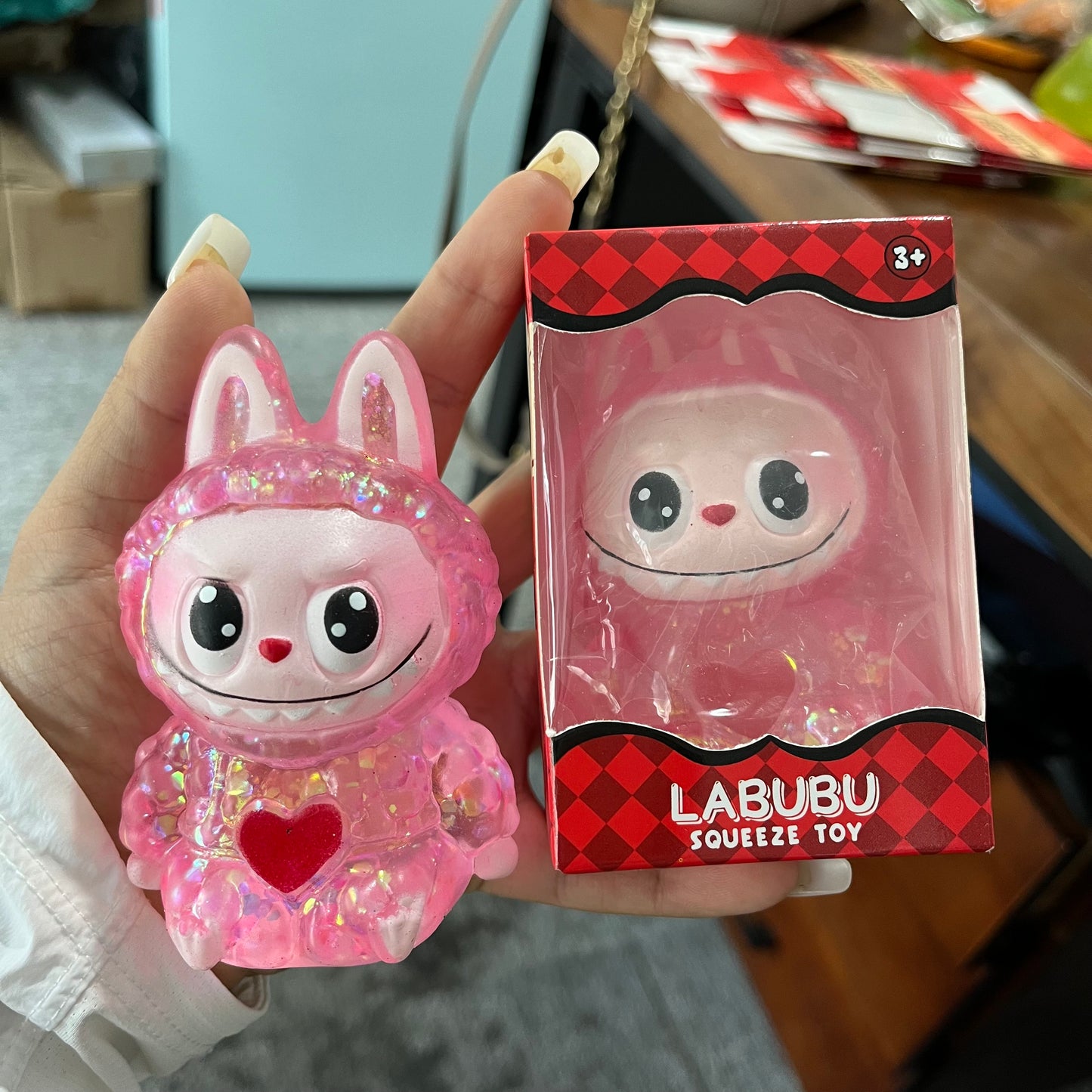 10*6.5cm Cute Labubu Maltose Sugar Stress Relief Squishy Toy Soft Slow Rising Squeeze Fidget Toys-CNLCA