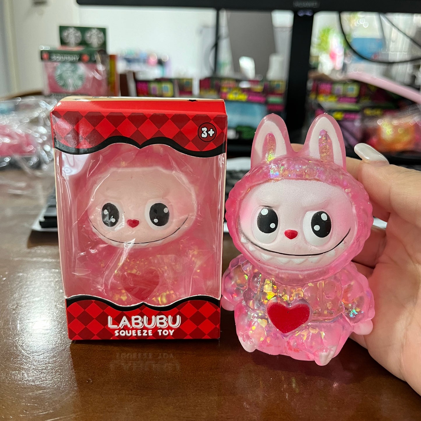 10*6.5cm Cute Labubu Maltose Sugar Stress Relief Squishy Toy Soft Slow Rising Squeeze Fidget Toys-CNLCA