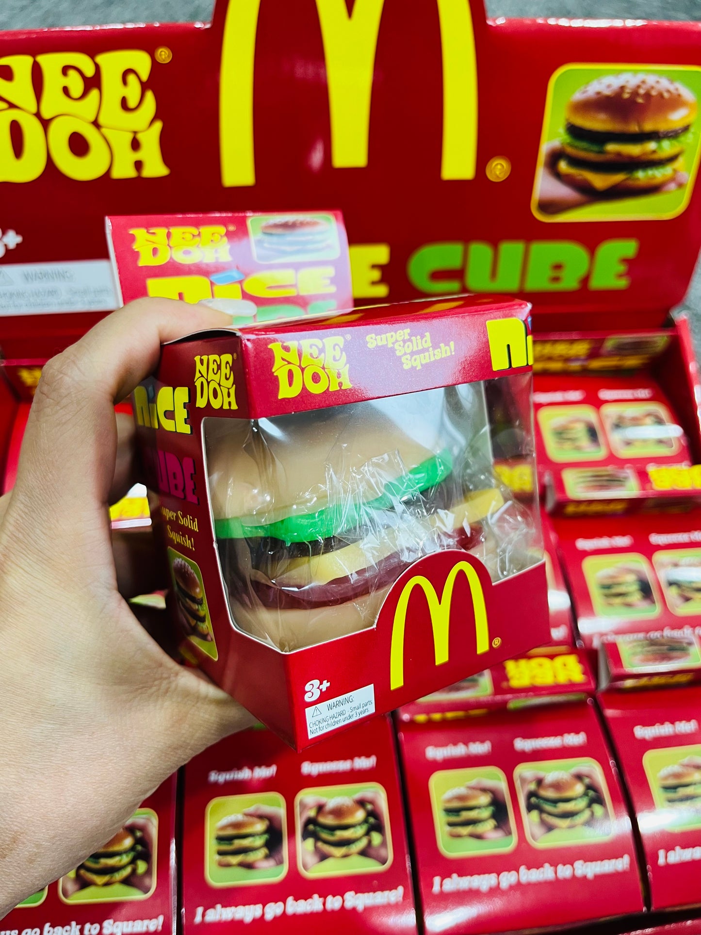 Needoh Style Removable DIY Food Yummy Burger Squish Realistic Tasty Cheeseburger Stress Relief Hamburger Squishy Toy Fidget Squeeze Ball for ADHD-CNLCA