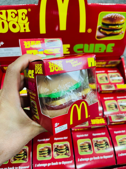 Needoh Style Removable DIY Food Yummy Burger Squish Realistic Tasty Cheeseburger Stress Relief Hamburger Squishy Toy Fidget Squeeze Ball for ADHD-CNLCA