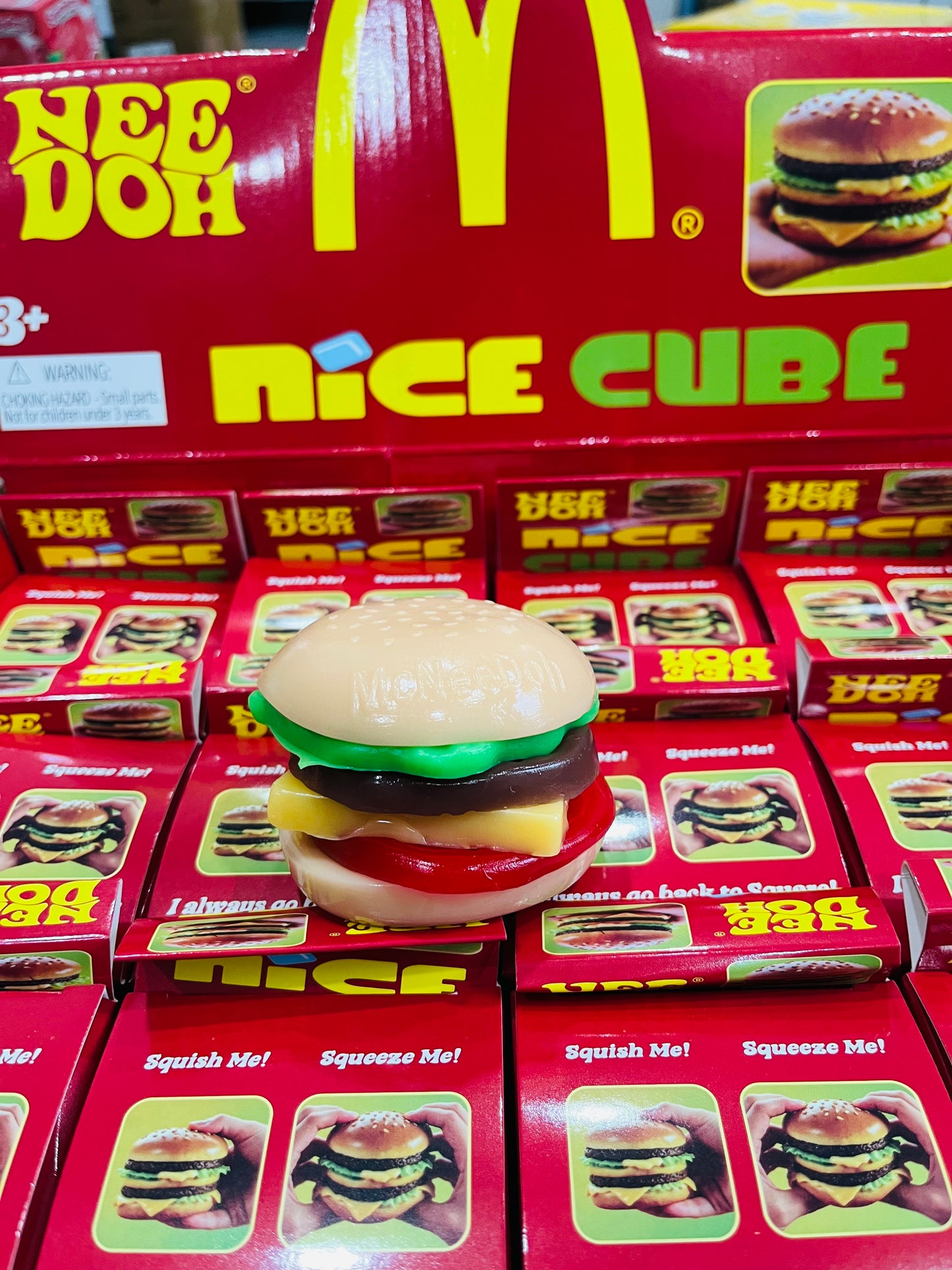 Needoh Style Removable DIY Food Yummy Burger Squish Realistic Tasty Cheeseburger Stress Relief Hamburger Squishy Toy Fidget Squeeze Ball for ADHD-CNLCA