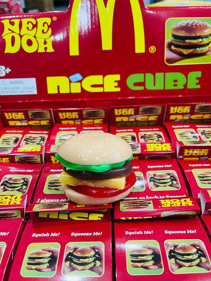 Needoh Style Removable DIY Food Yummy Burger Squish Realistic Tasty Cheeseburger Stress Relief Hamburger Squishy Toy Fidget Squeeze Ball for ADHD-CNLCA