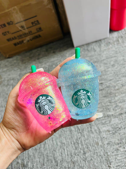 NeeDoh Starbucks Style Co-branded Glitter Sparkle Coffee Cup Shape Squishy Toy Maltose Mini Milk Tea Boba Cup Squeeze Fidget Sensory Toy for Kids Adults-CNLCA