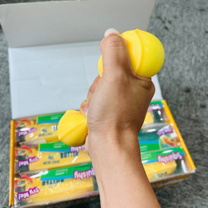 72 Pack Small Size 11cm Flour-filled TPR Yellow Butter Bar Squishy Ultra Soft Stress Relief Fidget Toy for Kids Adults with Gift Box-CNLCA