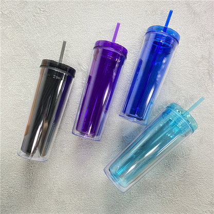 25Pack 19oz PET Double Wall Plastic Cup Water Bottle-CNLCA