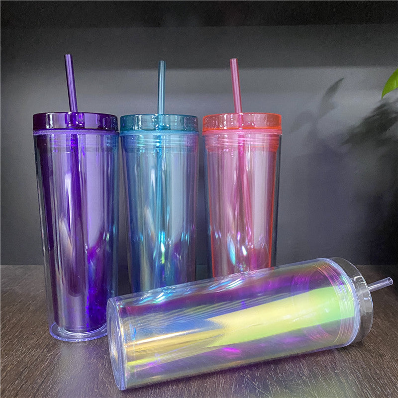 25Pack 19oz PET Double Wall Plastic Cup Water Bottle-CNLCA