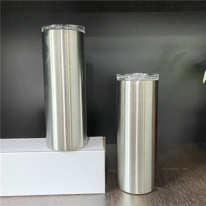 20oz Silver Metal Color Blank Sublimation Skinny Straight Tumbler -CNLCA