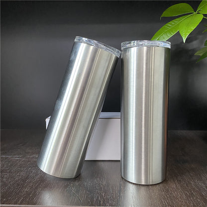 20oz Silver Metal Color Blank Sublimation Skinny Straight Tumbler -CNLCA