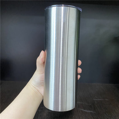 20oz Silver Metal Color Blank Sublimation Skinny Straight Tumbler -CNLCA