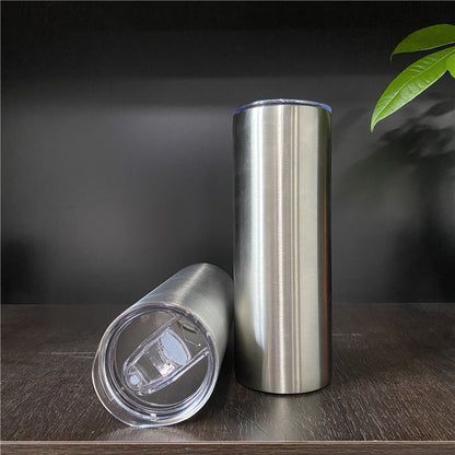 20oz Silver Metal Color Blank Sublimation Skinny Straight Tumbler -CNLCA