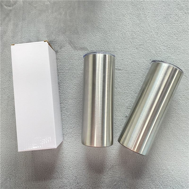 20oz Silver Metal Color Blank Sublimation Skinny Straight Tumbler -CNLCA