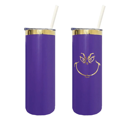 Custom 20oz Gold Underneath Powder Coated Purple Color Tumbler For Laser Engrave -CNLCA