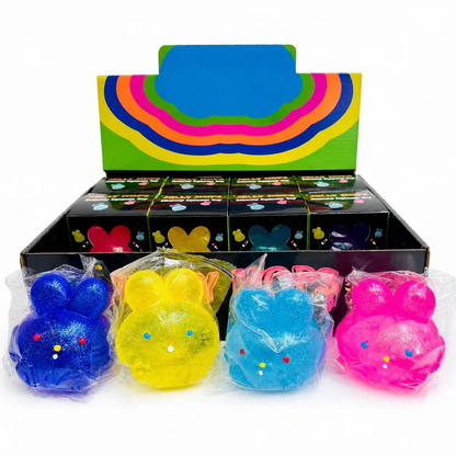 Glitter Jolly Hops Rabbit Squish Jelly Bunny Squishy Maltose Filled ASMR Stress Relief Fidget Squeeze Toy-CNLCA