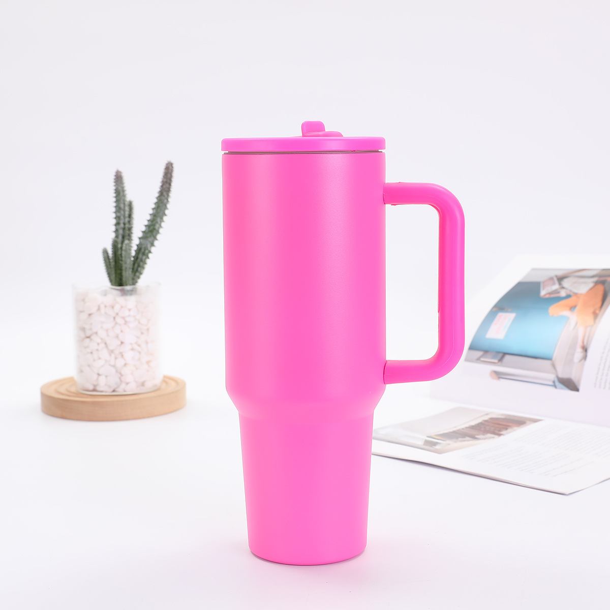 30oz 40oz Powder Coated Stainless Steel Flip Straw Lid Tumbler-CNLCA