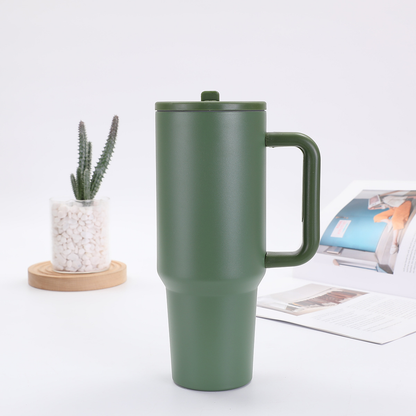 30oz 40oz Powder Coated Stainless Steel Flip Straw Lid Tumbler-CNLCA