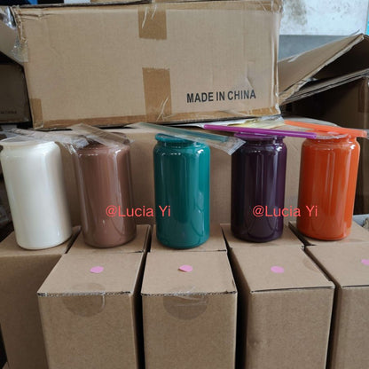 16oz Autumn Winter Maillard New Colors Green Purple Orange Stainless Steel Metal Can Cup Tumbler-CNLCA