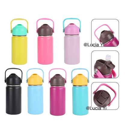 12oz Powder Coated Flip Straw Lids Tumbler Bottle For Laser Engraving-CNLCA