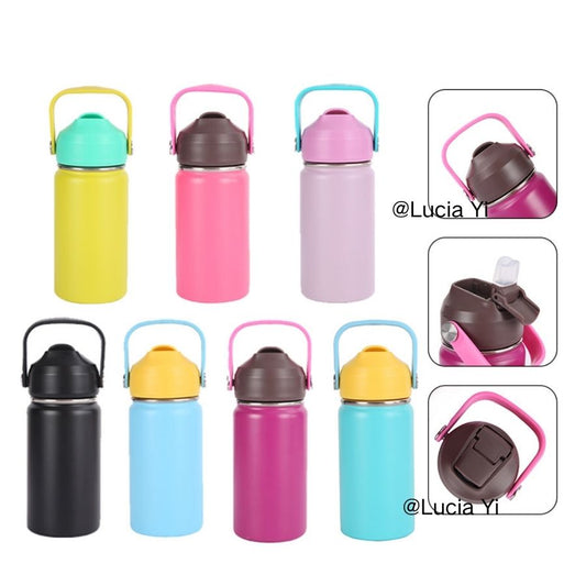 12oz Powder Coated Flip Straw Lids Tumbler Bottle For Laser Engraving-CNLCA