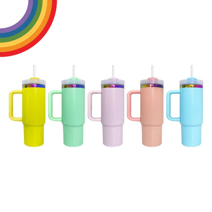 H2.0 30oz Macaron Rainbow Plated 30oz Quencher Tumblers For Laser Engraving 20pc/case-CNLCA