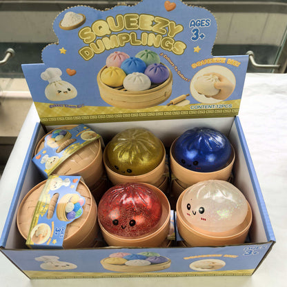 8.5cm Realistic Steamed Bun Glitter Dumpling Squishies Toys Stress Relief Squishy Toy-CNLCA