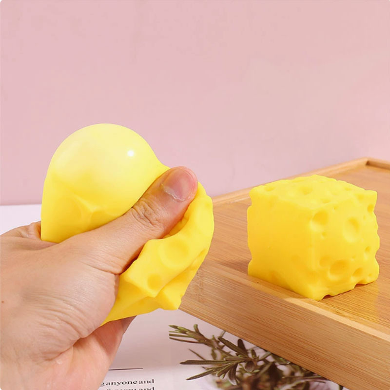 Soft Cute Cheese Cube Slow Rebound Squishy Fidget Toy Unique Birthday Party Favor & Stress Release Gift-CNLCA