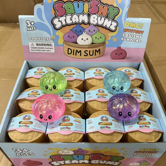 5.5cm Mini Steamed Bun Glitter Dumpling Squishies Toys Stress Relief Squishy Toy-CNLCA