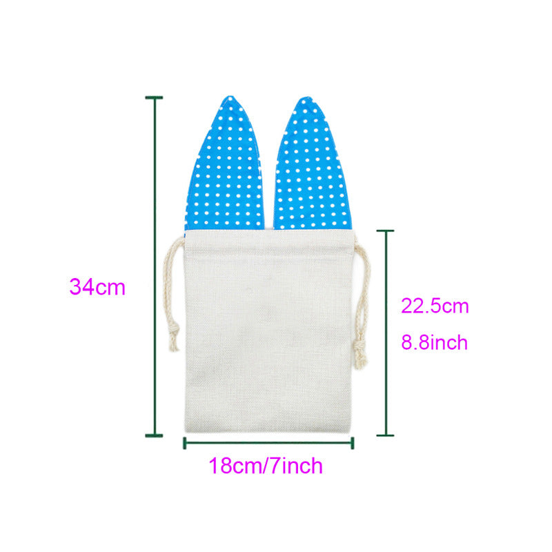 Blank Sublimation Easter Bunny Ear Drawstring Shopping Candy Bag-CNLCA