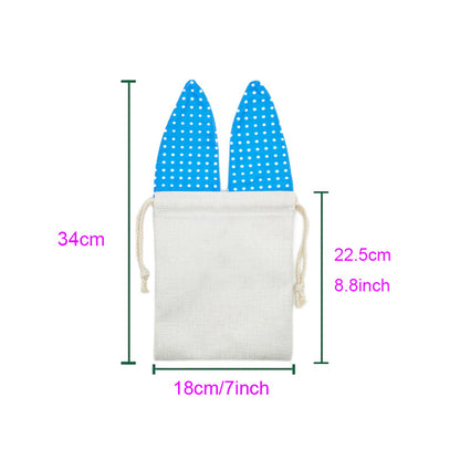 Blank Sublimation Easter Bunny Ear Drawstring Shopping Candy Bag-CNLCA