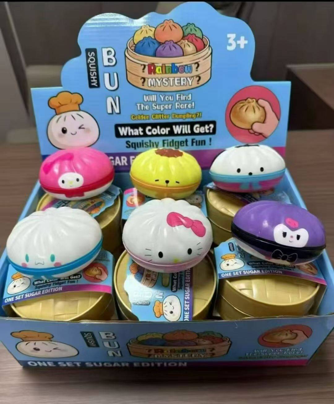 Cartoon PU Sanrio Hello Kitty My Melody Cinnamoroll Steamed Bun Squishy Stress Relief Dumpling Squeeze Toys-CNLCA