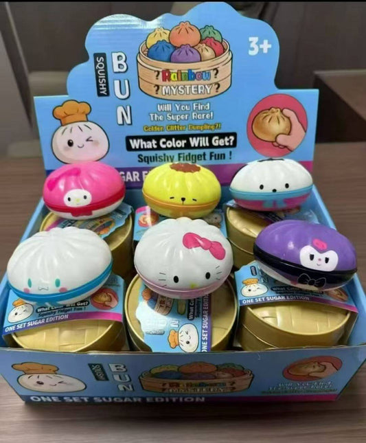 Cartoon PU Sanrio Hello Kitty My Melody Cinnamoroll Steamed Bun Squishy Stress Relief Dumpling Squeeze Toys-CNLCA