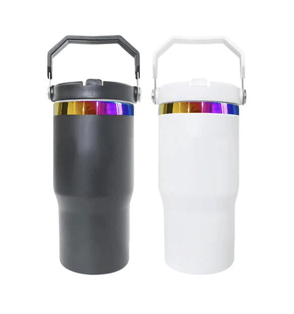 20oz Flip Straw Rainbow Plated Underneath Powder Coated Macaron Color Stainless Steel Tumbler-CNLCA