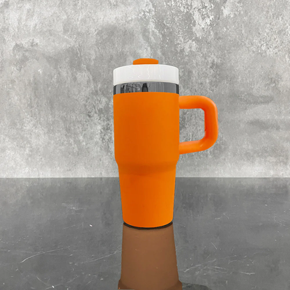 14oz Black Mirror Underneath Orange Color Powder Coating Kids Baby Tumblers for Laser Engrave-CNLCA