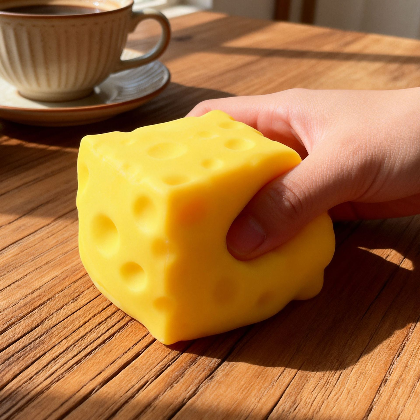 Soft Cute Cheese Cube Slow Rebound Squishy Fidget Toy Unique Birthday Party Favor & Stress Release Gift-CNLCA