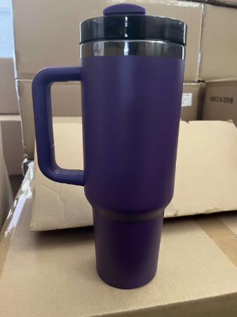 Custom H2.0 40oz Powder Coated Black Underneath Purple Color Quencher Tumblers For Laser Engrave -CNLCA