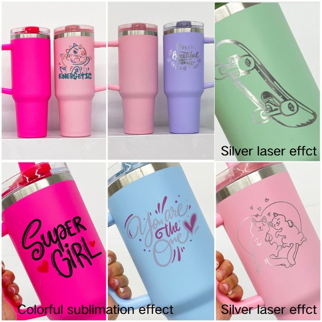 40oz Protour Blank Sublimation Flip Straw Macaroon Quencher Tumbler-CNLCA