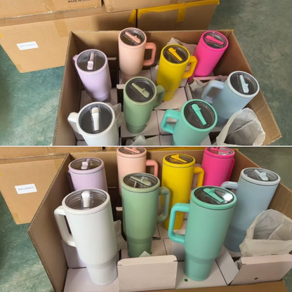 HydroJug Shaped 40oz Macaron Colored Blank Sublimation Quencher Tumblers With 100% Leak-Proof Lids -CNLCA