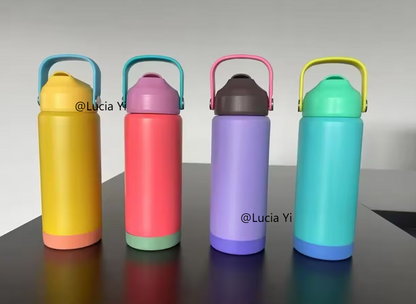 12oz 17oz Powder Coated Flip Straw Lids Tumbler Water Bottle For Laser Engraving-CNLCA