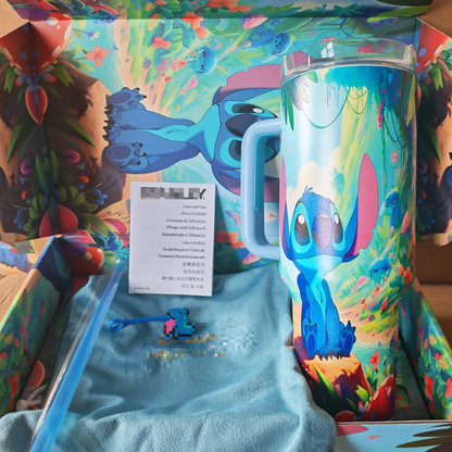 40oz Glow in the Dark Stitch Design Stainess Steel Stanley Style Quencher Tumbler-CNLCA