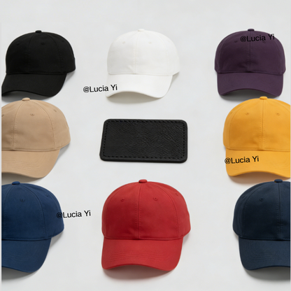 Silver Laser Effect PU Leather Label Trademark Leather Signboard for Cap Hats Clothing-CNLCA