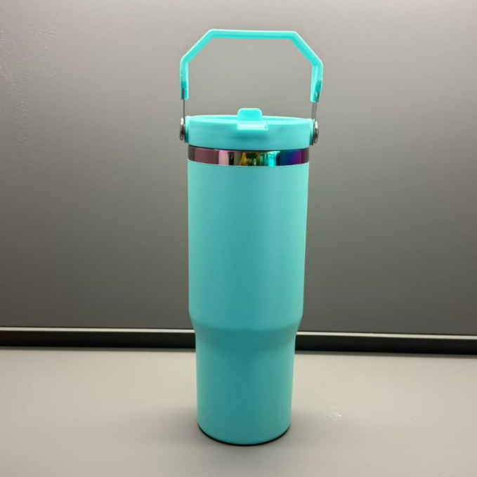 30oz Rainbow Plated Flip Straw Tumbler Water Bottle For Laser Engraving-CNLCA