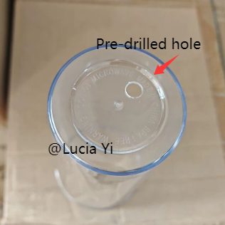 24oz Double Wall Snow Globe Tapered Plastic Cup Tumbler with Pre-drilled Hole and Plug Color Lid-CNLCA