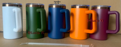 20oz Chubby Rainbow Copper Plated Underneath Car Tumbler Mug with Removable Handle For Laser-CNLCA