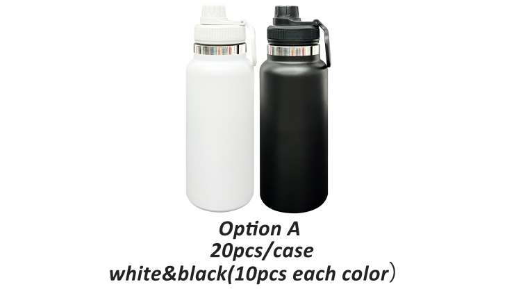 Outdoor Sports 32oz Powder Coated Stainless Steel Water Bottle wih Portable Drinking Spout Lid for Laser Engrave-CNLCA
