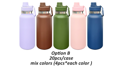 Outdoor Sports 32oz Powder Coated Stainless Steel Water Bottle wih Portable Drinking Spout Lid for Laser Engrave-CNLCA