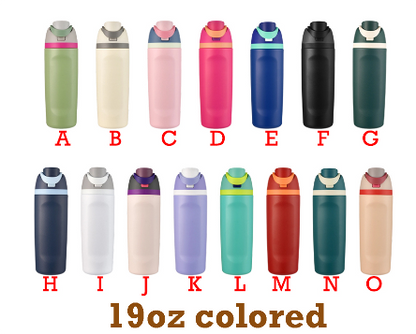 12oz/16oz/19oz/24oz/28oz/32oz Flip Straw Lid Insulated Stainless Steel Sports Owala Style Water Bottle for Laser Engraving-CNLCA