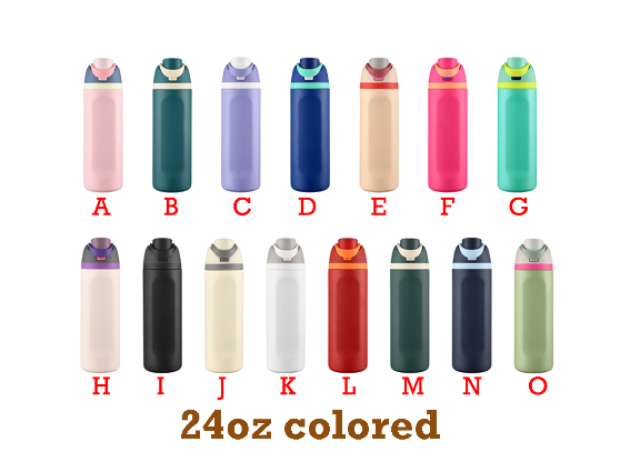 12oz/16oz/19oz/24oz/28oz/32oz Flip Straw Lid Insulated Stainless Steel Sports Owala Style Water Bottle for Laser Engraving-CNLCA