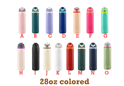 12oz/16oz/19oz/24oz/28oz/32oz Flip Straw Lid Insulated Stainless Steel Sports Owala Style Water Bottle for Laser Engraving-CNLCA