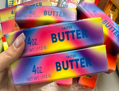 PU Material Hachimi Style Rainbow Color Butter Bar Squishy - Soft Slow Rise Stress Relief Toy Squeeze Fidget Toys-CNLCA