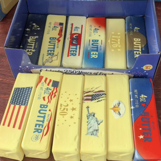 PU Material USA Flag American Anniversary Butter Stick Squishy - Slow Rebound Stress Relief Fidget Toy-CNLCA